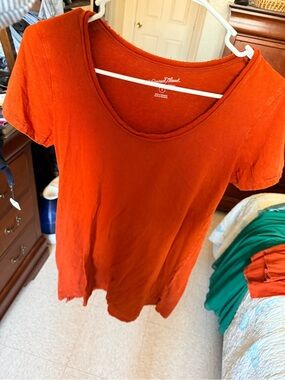 Everyday Scoop Neck T shirt Dress Burnt Orange